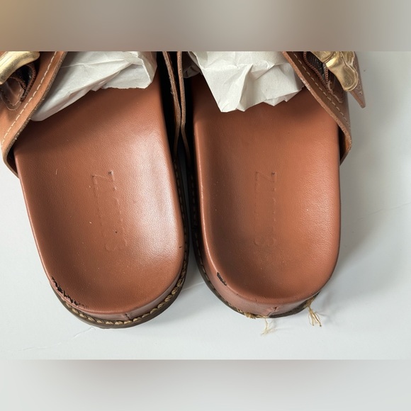 Schutz Enola Sporty Leather Sandals new wood size 9B - Picture 10 of 13